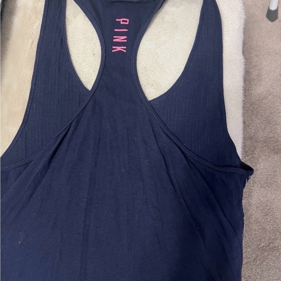 PINK Victoria's Secret Navy Cotton Thong - Picture 2 of 4